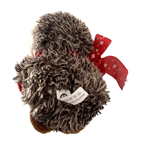 Bayview Hedgehog Plush Stuffed Animal Toy Holding Heart Red Bow 7 in Tall - Picture 3 of 4